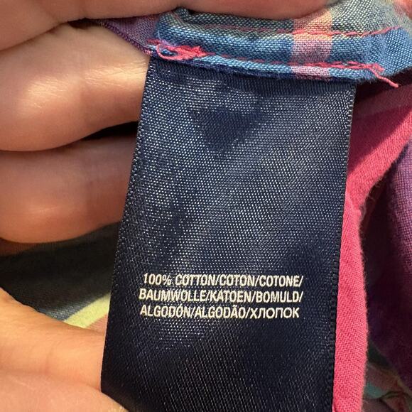 Ralph Lauren Dress Girls 2T Plaid Smocked Long Sleeve Pony Logo Madras Multi - Picture 9 of 11